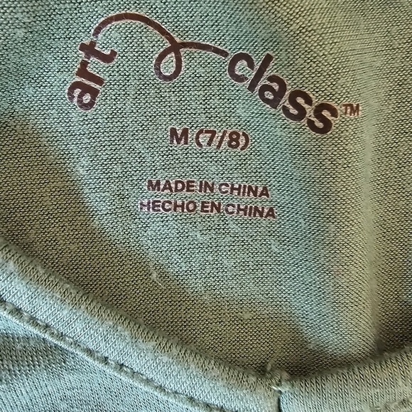 Art Class Green Cold Shoulder Short Sleeve Tee Size 7/8 - Picture 4 of 6